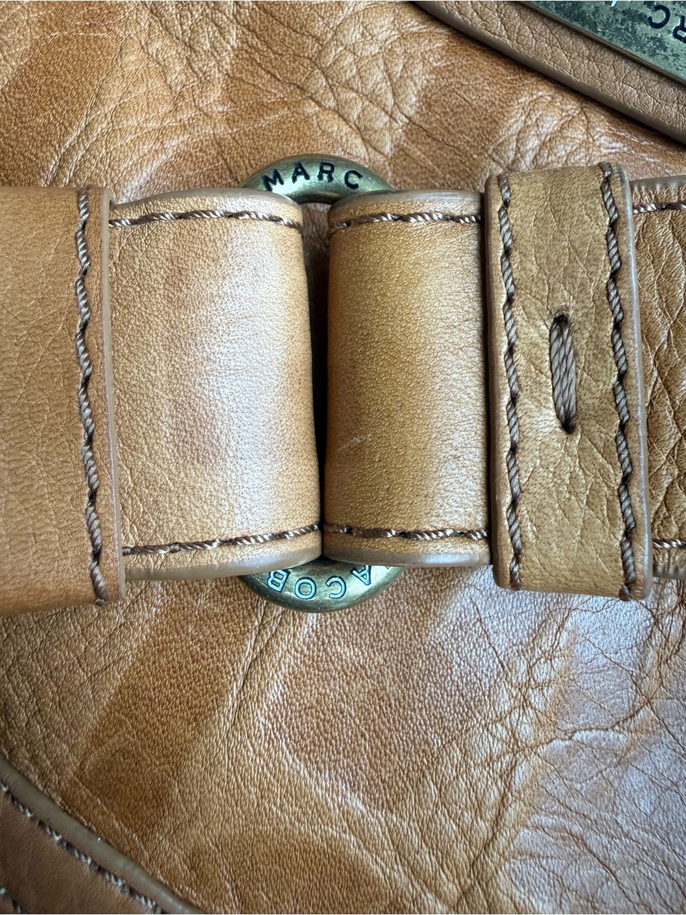 Vintage Marc Jacobs Tan Leather Dual-Pocket Shoulder Bag - Picture 5 of 13